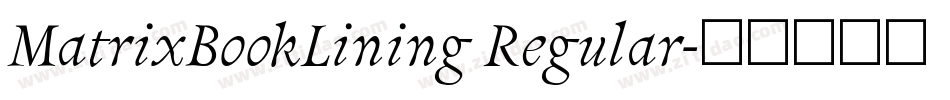MatrixBookLining Regular字体转换